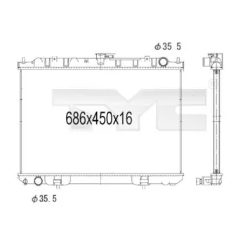 TYC 724-1013 - Radiateur, refroidissement du moteur