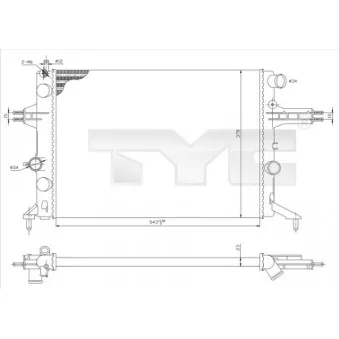Radiateur, refroidissement du moteur TYC 725-0021 pour OPEL ASTRA 1.2 16V - 75cv