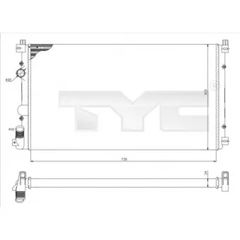 Radiateur, refroidissement du moteur TYC OEM 2148100qaa