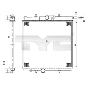 Radiateur, refroidissement du moteur TYC OEM 133312