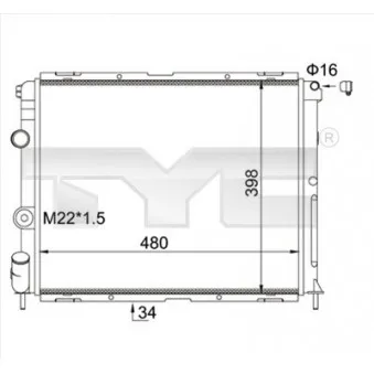 TYC 728-0012-R - Radiateur, refroidissement du moteur