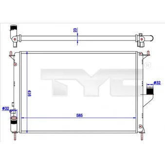 TYC 728-0057 - Radiateur, refroidissement du moteur