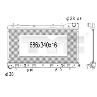 TYC 734-1004 - Radiateur, refroidissement du moteur