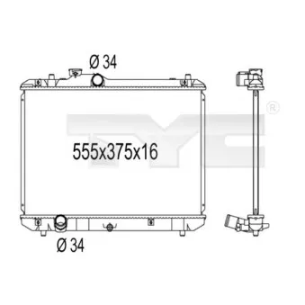 Radiateur, refroidissement du moteur TYC OEM 1770063J00