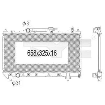 Radiateur, refroidissement du moteur TYC OEM 1640002310