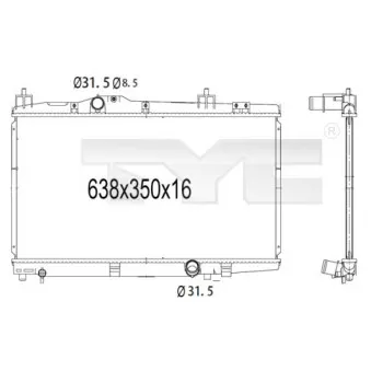 Radiateur, refroidissement du moteur TYC OEM 164000N011