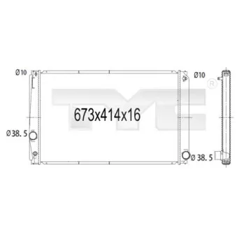 Radiateur, refroidissement du moteur TYC OEM 1640028560
