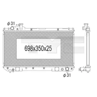 Radiateur, refroidissement du moteur TYC OEM 164007A110