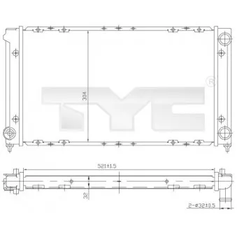 Radiateur, refroidissement du moteur TYC 737-0019 pour VOLKSWAGEN PASSAT 1.8 - 112cv