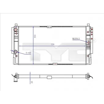 Radiateur, refroidissement du moteur TYC OEM 7D0121253C