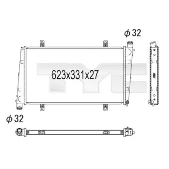 TYC 738-1001 - Radiateur, refroidissement du moteur