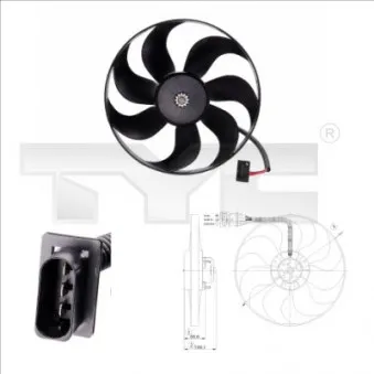 Ventilateur, refroidissement du moteur TYC OEM 107705