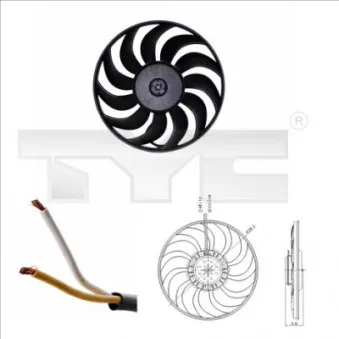 Ventilateur, refroidissement du moteur TYC 802-0051 pour VOLKSWAGEN PASSAT 2.0 4motion - 115cv