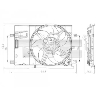 Ventilateur, refroidissement du moteur TYC 809-0018 pour OPEL CORSA 1.4 - 75cv