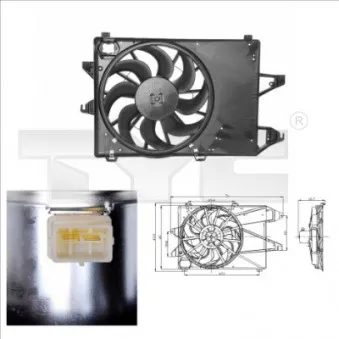 Ventilateur, refroidissement du moteur TYC OEM 95BB8C607AE