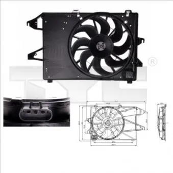 Ventilateur, refroidissement du moteur TYC OEM 95bb8c607ke