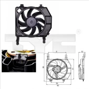 Ventilateur, refroidissement du moteur TYC OEM 1012970