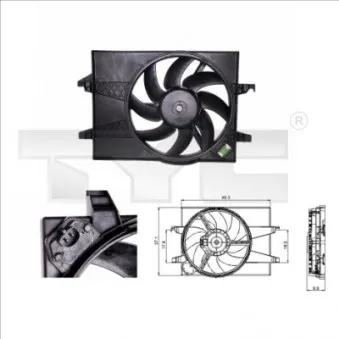 Ventilateur, refroidissement du moteur TYC 810-0025 pour FORD FIESTA 1.4 16V - 80cv