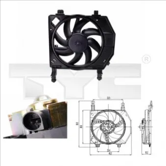 Ventilateur, refroidissement du moteur TYC 810-0028 pour FORD FIESTA 1.3 i - 60cv