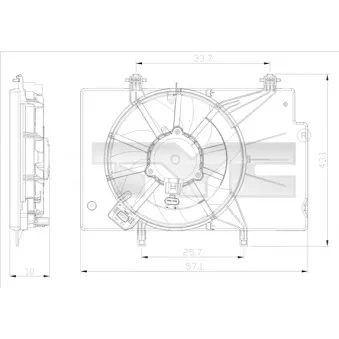 Ventilateur, refroidissement du moteur TYC 810-0043 pour FORD FIESTA 1.6 TDCi - 90cv