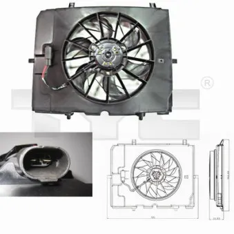 Ventilateur, refroidissement du moteur TYC 821-0002 pour MERCEDES-BENZ CLASSE E E 240 - 170cv