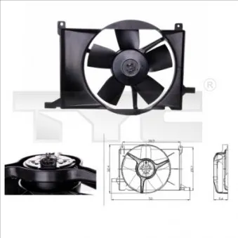 Ventilateur, refroidissement du moteur TYC 825-0002 pour OPEL CORSA 1.5 TD - 67cv