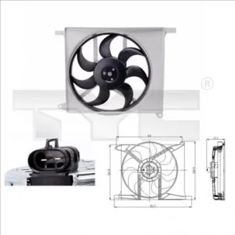 Ventilateur, refroidissement du moteur TYC 825-0003 pour OPEL ASTRA 1.4 i - 60cv
