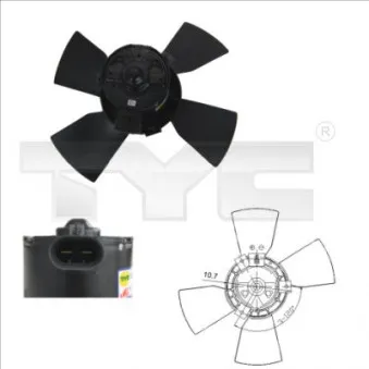 Ventilateur, refroidissement du moteur TYC 825-0015 pour OPEL ASTRA 1.4 i - 60cv