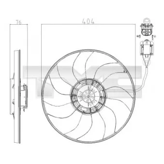 Ventilateur, refroidissement du moteur TYC OEM 1341076