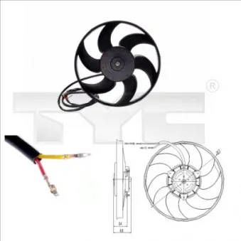 Ventilateur, refroidissement du moteur TYC OEM 125378