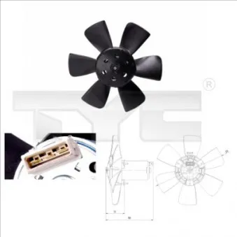 Ventilateur, refroidissement du moteur TYC 831-0011 pour VOLKSWAGEN PASSAT 1.5 D - 50cv