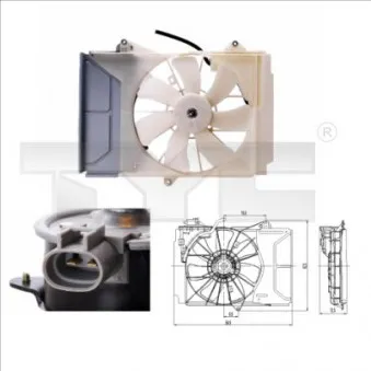 Ventilateur, refroidissement du moteur TYC OEM 163630J020