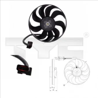 TYC 837-0001 - Ventilateur, refroidissement du moteur