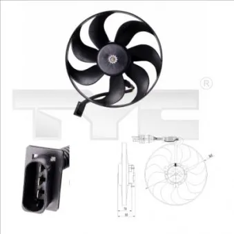 Ventilateur, refroidissement du moteur TYC OEM 71-0029