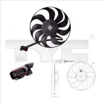 TYC 837-0005 - Ventilateur, refroidissement du moteur