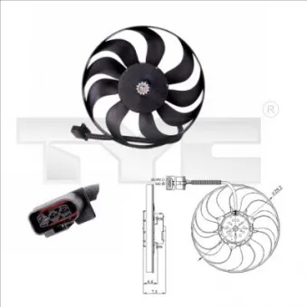 Ventilateur, refroidissement du moteur TYC OEM V15-01-1841-1