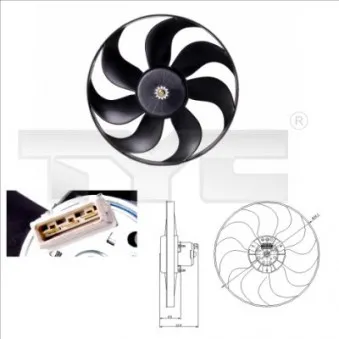 Ventilateur, refroidissement du moteur TYC 837-0010 pour VOLKSWAGEN POLO 1.4 TDI - 75cv