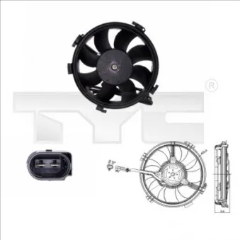 Ventilateur, refroidissement du moteur TYC 837-0015 pour VOLKSWAGEN PASSAT 2.3 VR5 Syncro/4motion - 150cv