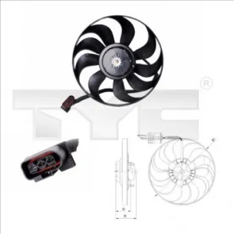 Ventilateur, refroidissement du moteur TYC OEM 053-014-0019