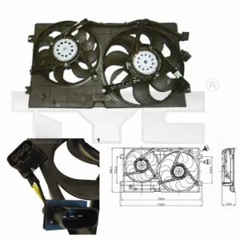 Ventilateur, refroidissement du moteur TYC OEM 6Q0959455L