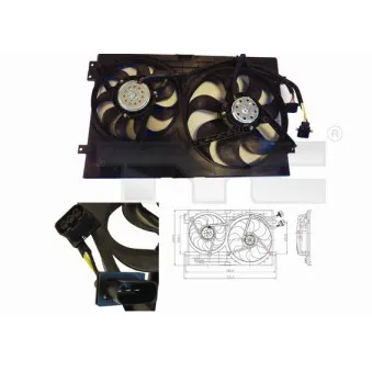 Ventilateur, refroidissement du moteur TYC OEM 6Q0959455L