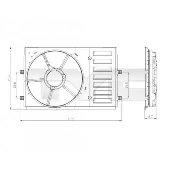 TYC 837-0035-1 - Support, ventilateur de radiateur