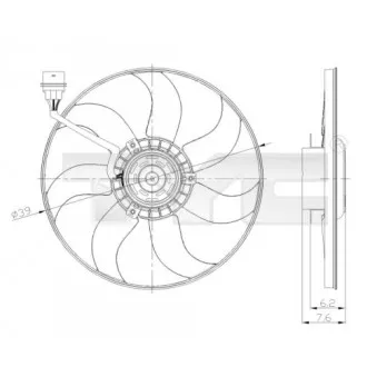 Ventilateur, refroidissement du moteur TYC 837-0036