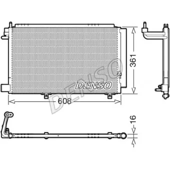 Condenseur, climatisation DENSO DCN10041 pour FORD FIESTA 1.4 LPG - 92cv