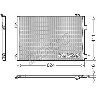 Condenseur, climatisation DENSO DCN23027 pour RENAULT CLIO 1.5 dCi - 100cv