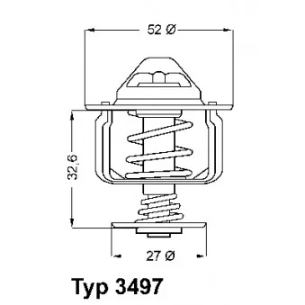 Thermostat d'eau WAHLER 3497.88D pour FORD TRANSIT 2.4 TD - 75cv