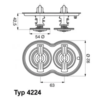 Thermostat d'eau WAHLER 4224.80D pour SCANIA P,G,R,T - series G 470 - 470cv