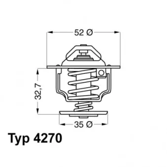 Thermostat d'eau WAHLER 4270.88D pour FORD TRANSIT 2.5 TD - 75cv