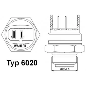 WAHLER 6020.92D - Interrupteur de température, ventilateur de radiateur