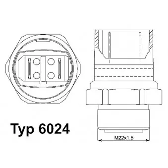 WAHLER 6024.95D - Interrupteur de température, ventilateur de radiateur